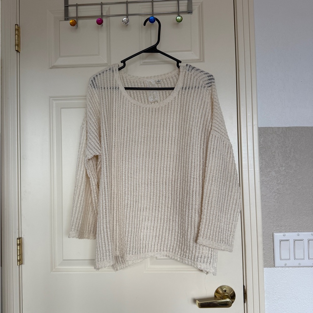 Sadie & Sage Cream Crochet Sweater
